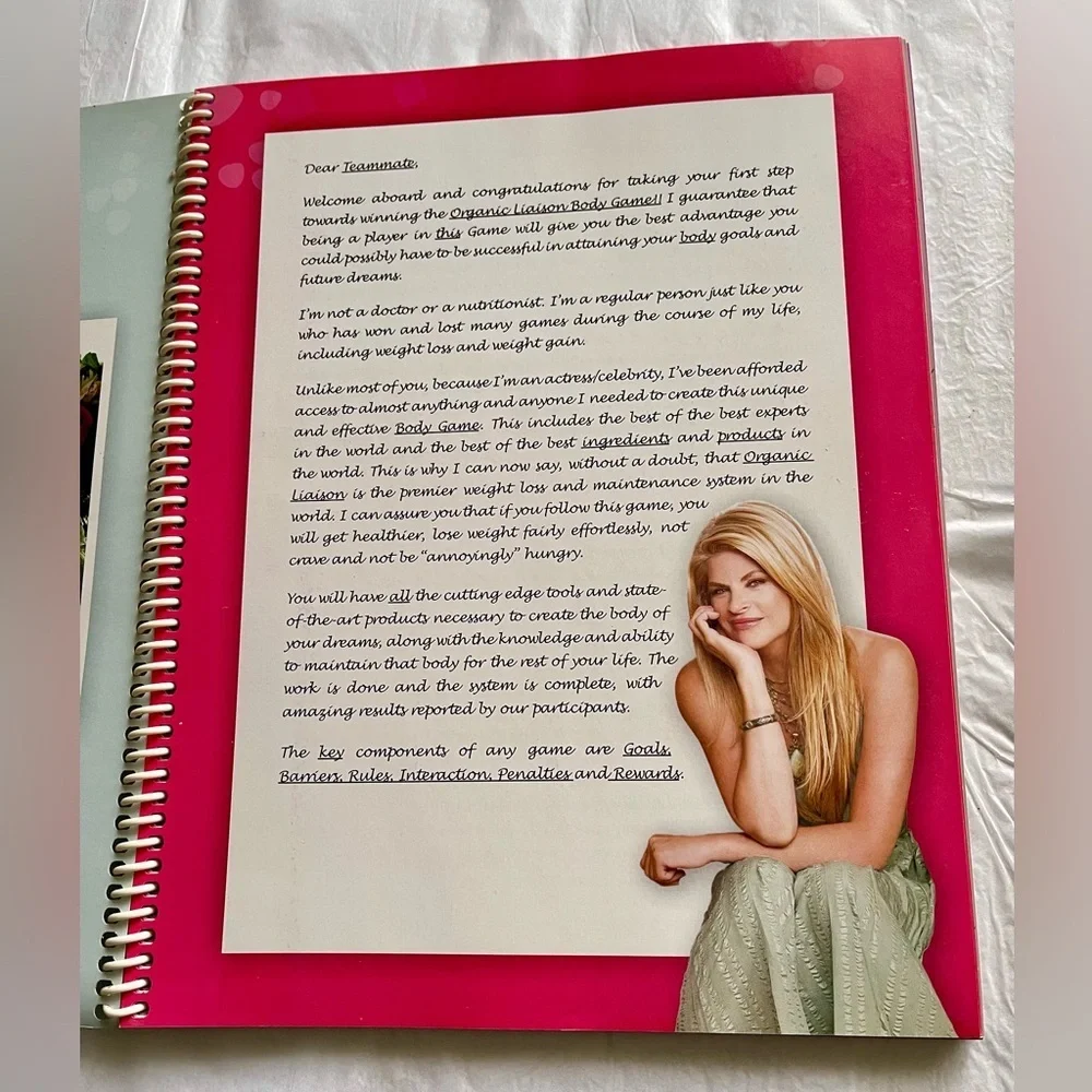 New! Rare The Body Game Kirstie Alley Organic Liaison Colorful Cookbook Recipes